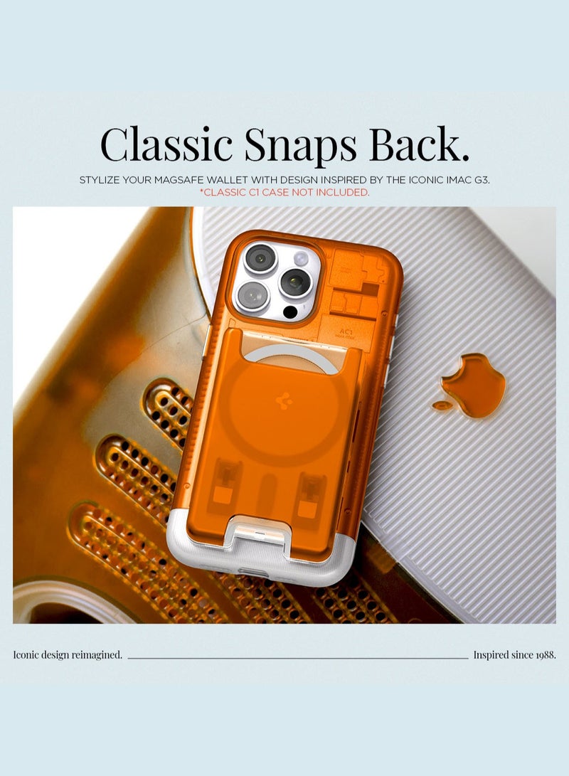 Spigen Ultra Hybrid (MagFit) Magnetic MagSafe Wallet Card Holder [3-4 Cards] for iPhone 16 Pro Max / 16 Pro / 16 Plus / 16 / iPhone 15/14/13/12 series - Classic C1 Tangerine  - Image 2