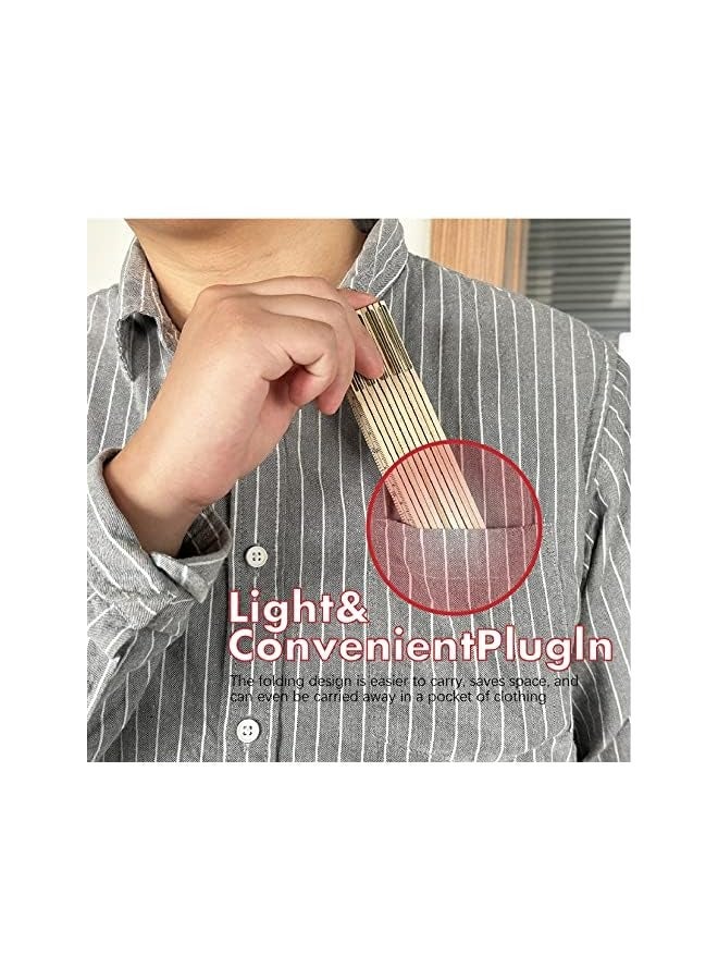 بروماس 2 حزمة من القاعدة الخشبية القابلة للطي، مسطرة قابلة للطي 6.5FT 2M مع قياسات بوصة ومتري لمهندسي الكهرباء النجارين - Image 5