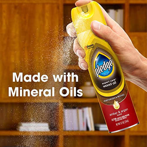 Pledge Moisturizing Wood Oil, Furniture Reviving Spray, Amber & Argan Scent, 9.7oz - Image 5