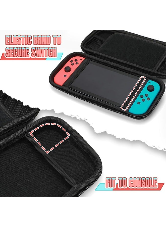 Carry Case Compatible with Nintendo Switch Switch OLED Console Protective Portable Travel Carrying Case Shell with Pockets for Accessories and Games (Black)  - Image 2