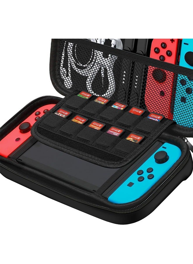 Carry Case Compatible with Nintendo Switch Switch OLED Console Protective Portable Travel Carrying Case Shell with Pockets for Accessories and Games (Black)  - Image 4