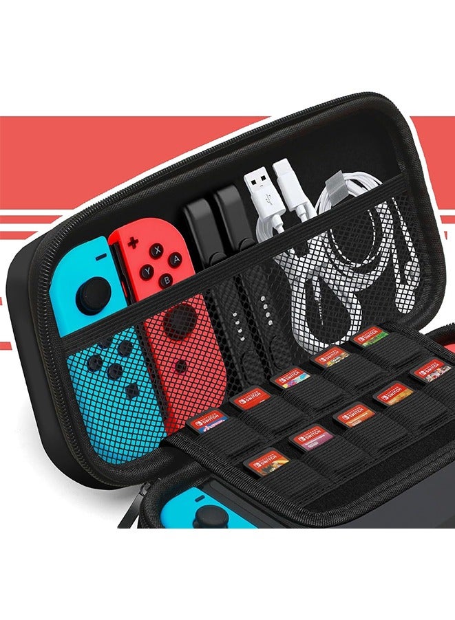 Carry Case Compatible with Nintendo Switch Switch OLED Console Protective Portable Travel Carrying Case Shell with Pockets for Accessories and Games (Black)  - Image 5