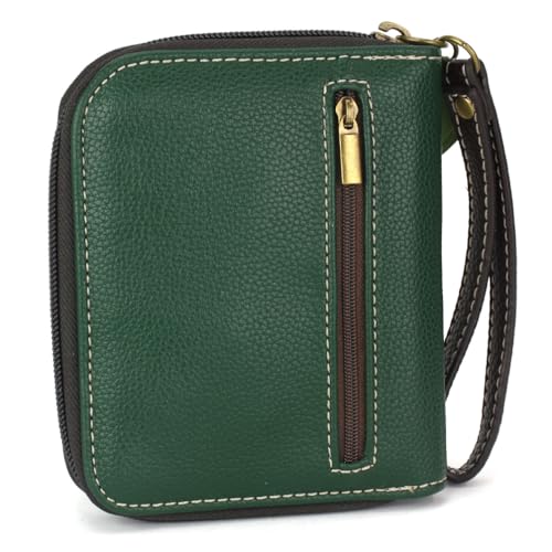 CHALA Zip Around Wallet Wristlet 8 Credit Card Slots Sturdy Pu Leather Avocado dark green - Image 3