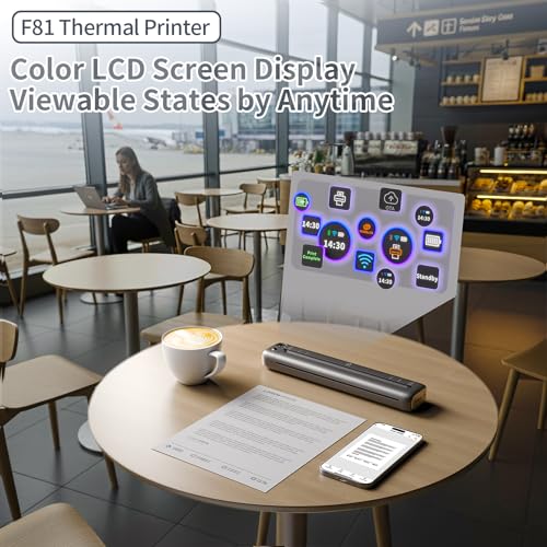 Rongta Portable Printer Wireless for Travel, Bluetooth WiFi Inkless Thermal Printers for 8.5" x 11" US Letter & A4 Size, Compatible with Android iOS Phone Mac Windows Laptop for Office & Home (Gray) - Image 3