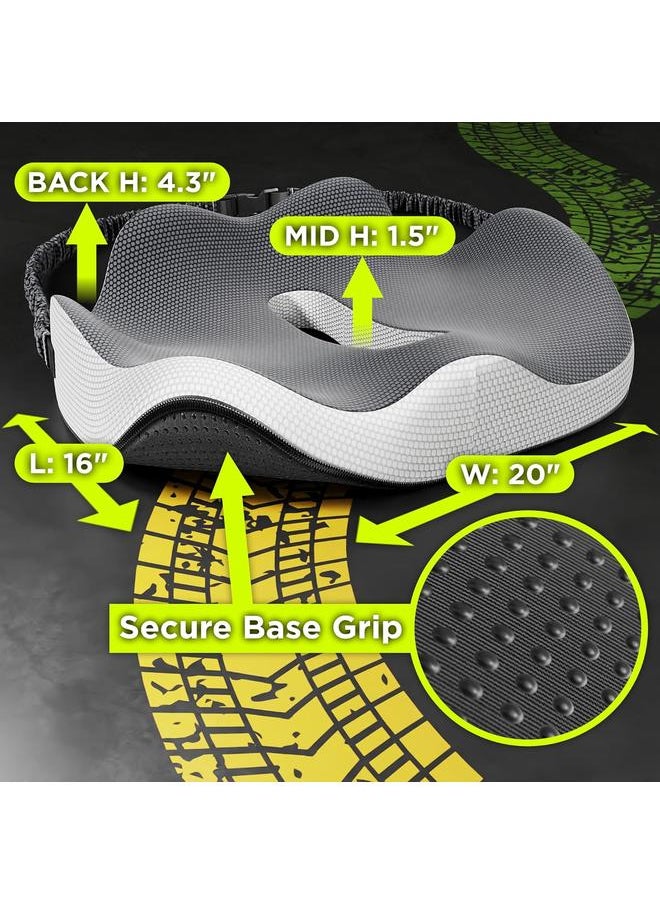 Bluejw - Semi Truck Seat Cushion for Truck Driver Upgraded Back Support Memory Foam Trucker Seat Cushion - Sitting & Pain Relief, Long Driving Truck Tested Tush Approved Trucker Accessories - Image 1