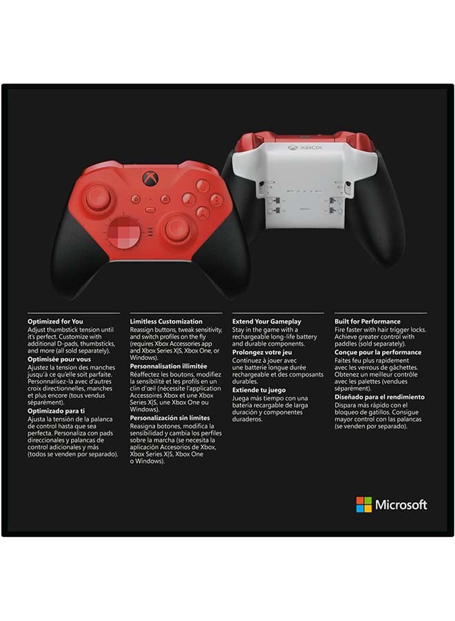 مايكروسوفت وحدة تحكم Microsoft Xbox Elite اللاسلكية السلسلة 2 - كور (أحمر) - Image 5