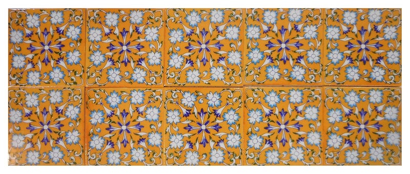 SHIVKRIPA BLUE ART POTTERY Ceramic Decorative Handmade Tiles Multicolour 15 x 15 x 05 cm 10Piece - Image 4