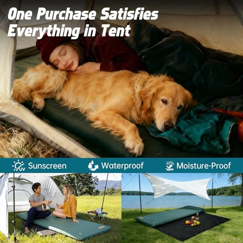 CROSSHIP Self Inflating Camping Sleeping Pad with Electric Pump - 9.5 R-Value&3.2" Extra Thick Memory Foam Mat with Pillow, Packable for Camping, Backpacking&Car-Sleep (Includes Waterproof Camp-Pad) - Image 2