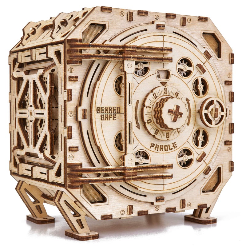 Wood Trick Safe Wooden Model Kit for Adults and Kids to Build - DIY Locker Puzzle Box with Combination - Mechanical - Store Your Precious Items - Heavy Duty Design - 3D Wooden Puzzle - Image 3