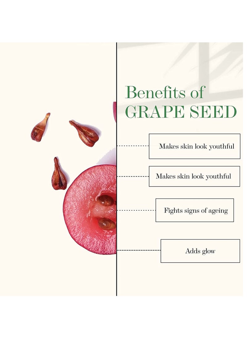 Good Vibes - Good Vibes Grape Seed Skin Tightening Facial Oil, 10 ml | Lightweight Hydrating Glowing Anti-Ageing Formula For All Skin Types | Helps Reduce Blemishes & Fine Lines | No Parabens & Sulphates - Image 1