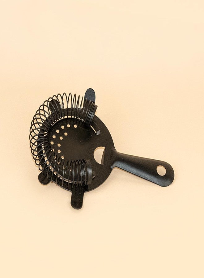 Picfest Stainless Steel Strainer of 1 Pieces | Bar Tools | Bar Accessories Set of 1 Pieces | Cocktail Ice Strainer (Black) - Image 2