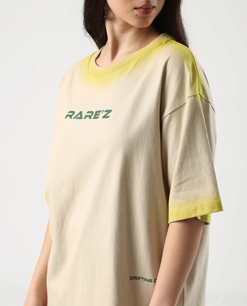 Rareism Women's Graphic Print Oversized T-Shirt