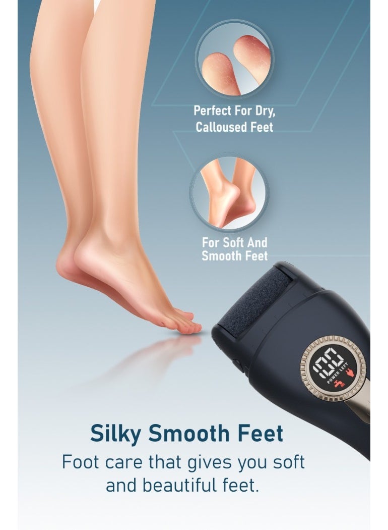 Moxedo Electric Callus Remover, Rechargeable Pedicure Device with 3 Speed Settings  LED Light  120 Minutes Working Time Digital Display Professional Foot File for Dry  Calloused Feet - Image 4