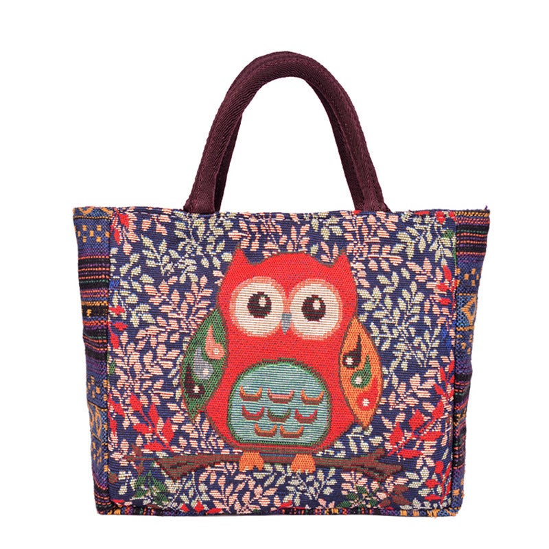 Gift Holiday Handbag Women'S Linen Canvas Double-Sided Retro Embroider Ethnic Style Hand-Carrying Small Cloth Bag Commuting - Image 4