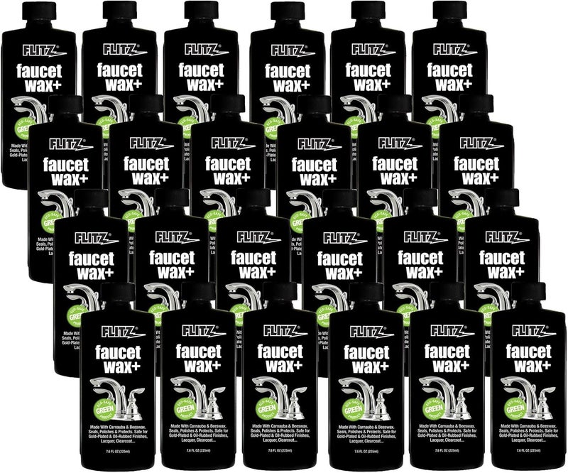 Flitz Faucet Wax  Polish and Sealant Made with Exclusive Carnauba and Beeswax Formula  Leaves No Residue or Scratches  Perfect for Door Hardware  Kitchen and Bathroom  Made in USA  7.6 oz - 24 Pack - Image 1