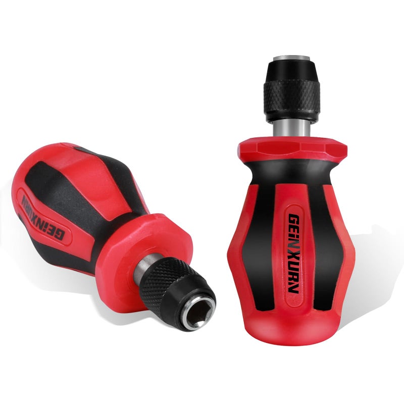 Geinxurn Magnetic 2PC Mini Changeable Head Manual Screwdriver Holder, Quick Change&Release 1/4â€ Hex Bit Extension Holder - Image 1