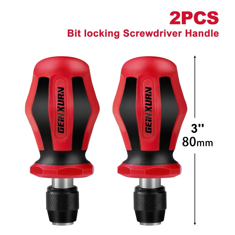 Geinxurn Magnetic 2PC Mini Changeable Head Manual Screwdriver Holder, Quick Change&Release 1/4â€ Hex Bit Extension Holder - Image 2