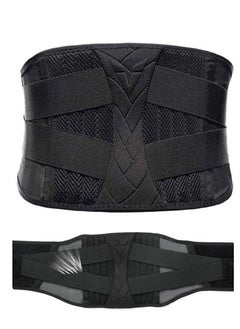 Generic Stabilizing Lumbar Lower Back Brace Support Belt with Dual Adjustable Straps Breathable Mesh Panels Support Belt  - Image 1