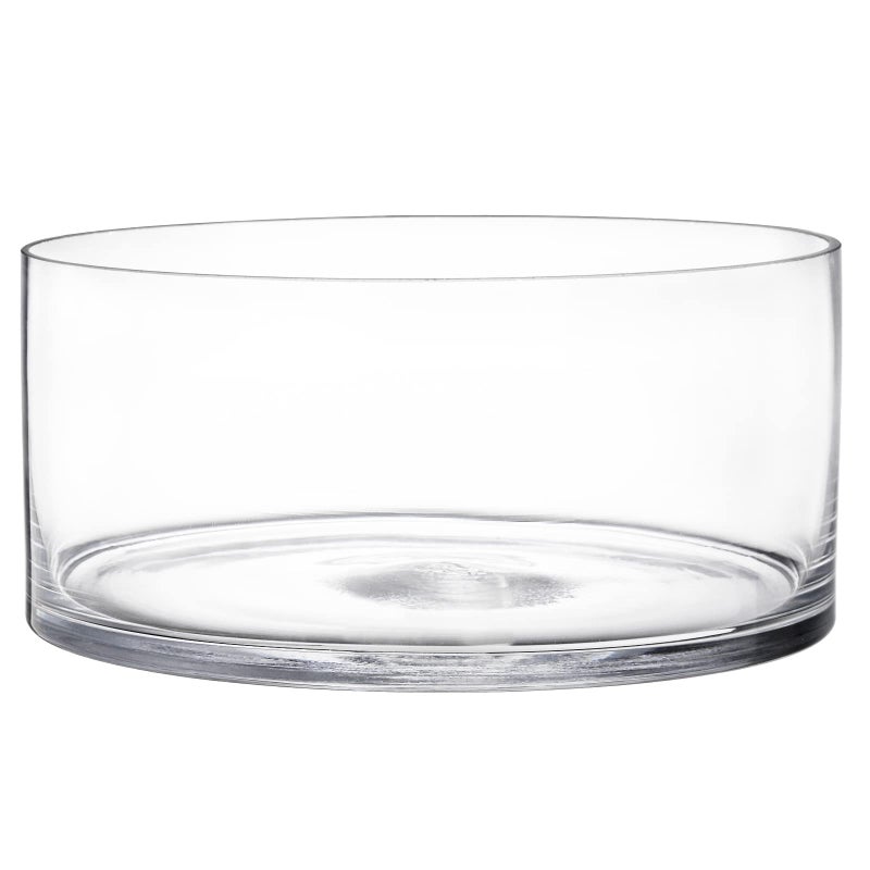 YOUEON Wide Glass Cylinder Vase 4 Tall x 8 Wide Flower Glass Vase Cylinder Terrarium Bowl Decorative Centerpiece for Weddings Events Pillar Candle Flower Arrangement Clear