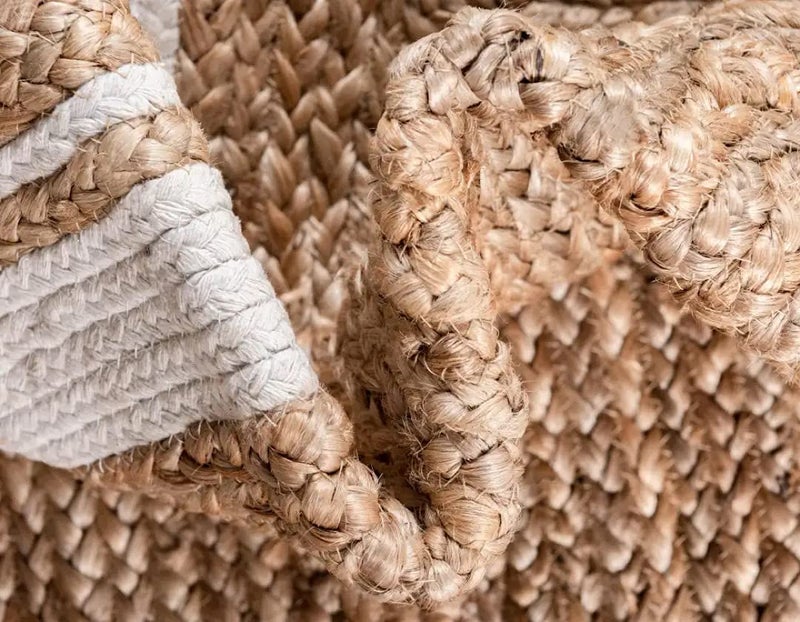 Alby Rugs Handwoven Jute Natural Fibres Oval Braided Reversible Rug for Bedroom LivingDining Room White Brown 3 x 5 ft  - Image 3