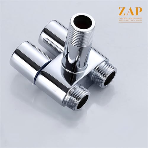 Zap 3-Way Wall-Mounted Stainless Steel Angle Valve Tap| Multi-Function Bathroom & Kitchen Faucet | Stainless Steel | Corrosion-Resistant | Easy Installation - Image 4