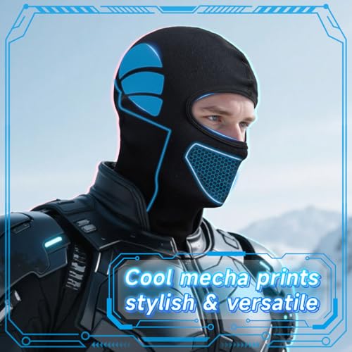 SPTSLFB Mech-Style Ski & Motorcycle Mask-Windproof Balaclava, Full Face with Vent Holes, Helmet-Friendly, Unisex for Skiing & Riding Black/Brown - Image 5