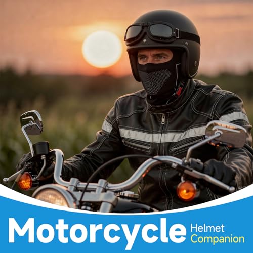 SPTSLFB Mech-Style Ski & Motorcycle Mask-Windproof Balaclava, Full Face with Vent Holes, Helmet-Friendly, Unisex for Skiing & Riding Black/Brown - Image 2