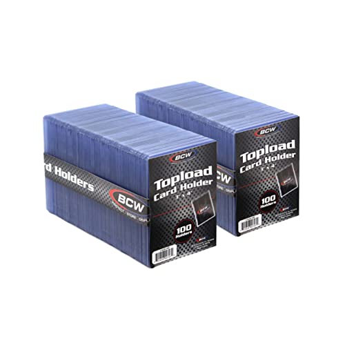 BCW 3x4 Standard Topload Card Holders | 200 Pack | Rigid Toploaders for Cards | Standard Trading Card Toploaders for Baseball, Pokémon, MTG, Sports Cards | Holds Up to 20 pt - Image 1