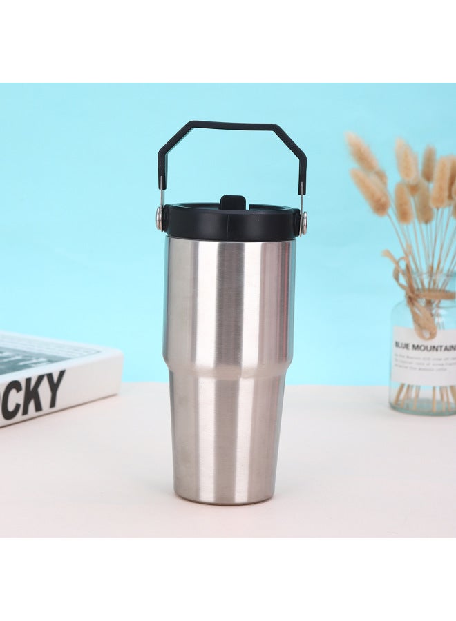 20oz Portable Straw Car Cup 304 Stainless Steel Double-layer Thermos Cup Outdoor Portable Sports Water Cup