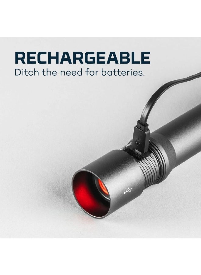 NEBO Sleek and Durable 4x Zoom Rechargeable Aluminium Flashlight Grey 18.42 x 3.51 x 3.51 cm 3999930 - Image 4