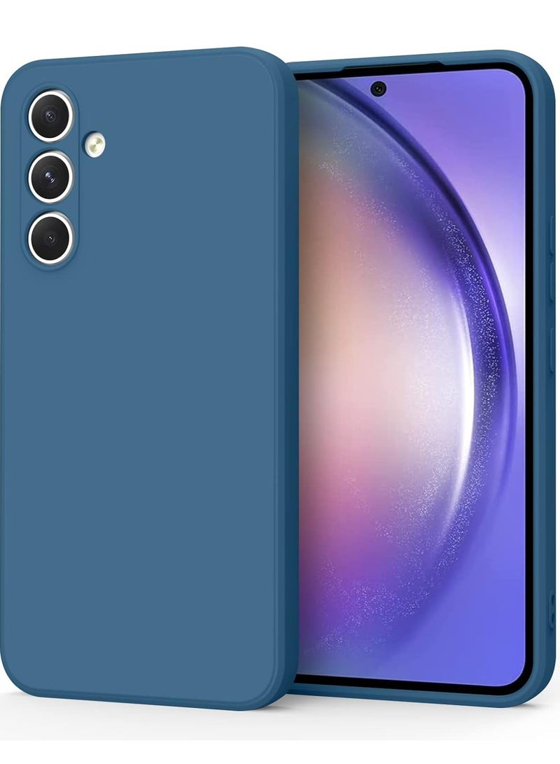 MIGOFAST Samsung Galaxy A54 5G 6.4 Soft Silicone Gelly Rubber Cover Shockproof Matte Finish Back Cover Inner Fabric Lining with Camera Protection Case for Galaxy A54 Blue - Image 1