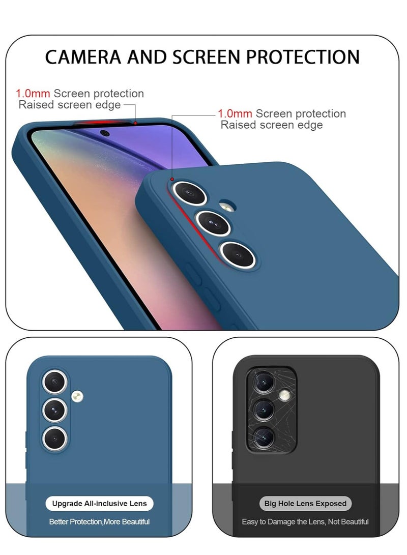 MIGOFAST Samsung Galaxy A54 5G 6.4 Soft Silicone Gelly Rubber Cover Shockproof Matte Finish Back Cover Inner Fabric Lining with Camera Protection Case for Galaxy A54 Blue - Image 2
