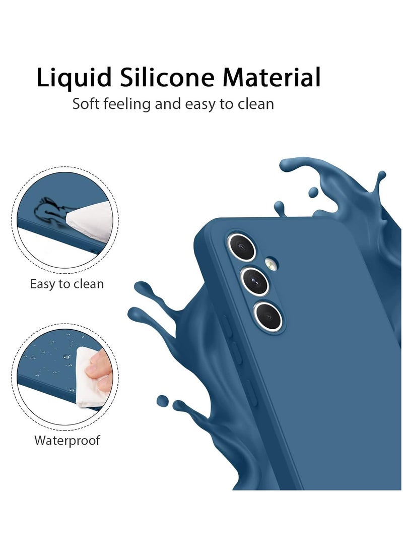 MIGOFAST Samsung Galaxy A54 5G 6.4 Soft Silicone Gelly Rubber Cover Shockproof Matte Finish Back Cover Inner Fabric Lining with Camera Protection Case for Galaxy A54 Blue - Image 4