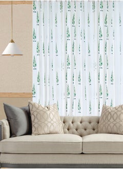 OJARIYA Cyprus Green Hand Block Printed 100 Percent Premium Organic Cotton Curtains 274 X 152 Cm  - Image 2