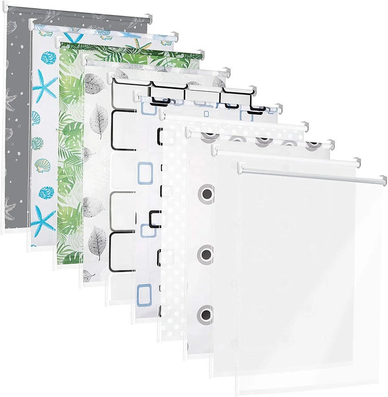 Bluejw Luxury Space Waterproof Bath Room Shower Roller Blind  Shower Curtains Bathroom Roll Curtain Shower Roller Shade Divider - Image 2