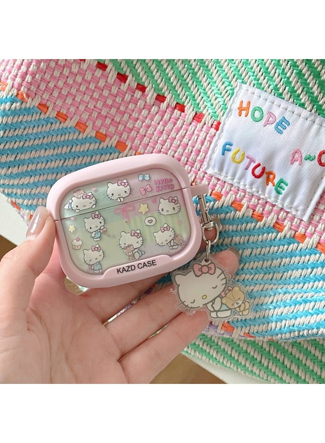 Hello Kitty Bear For AirPods4 For Apple 2/3 Generation Pro2 Bluetooth Wireless Headset Cute-Color:Pink Kt Bear Single Shell + Pendant-Applicable Models:Airpods Pro2  - Image 1