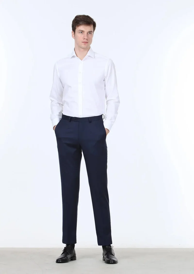 RAMSEY Saks Material Regular Fit Classical 100% Wool Trousers