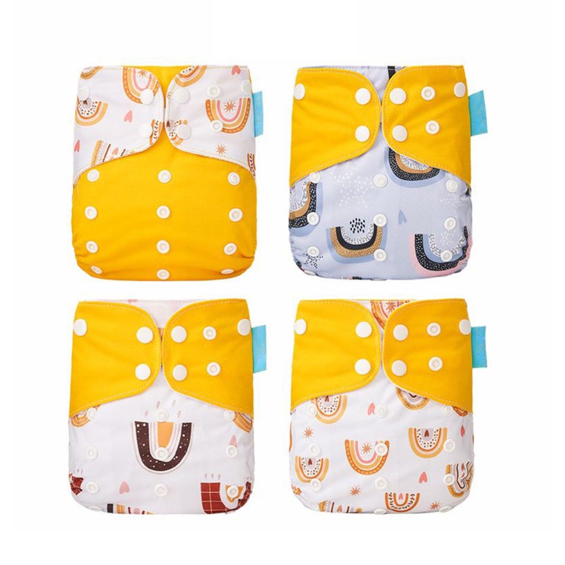 Cloth Diaper: Multicolor, Premium Breathable Waterproof Fabric, Highly Elastic (36cm To 46cm) - Insert Opening For Stronger Absorbency, Washable Reusable Cloth Diaper For Babies And Toddlers - Image 1