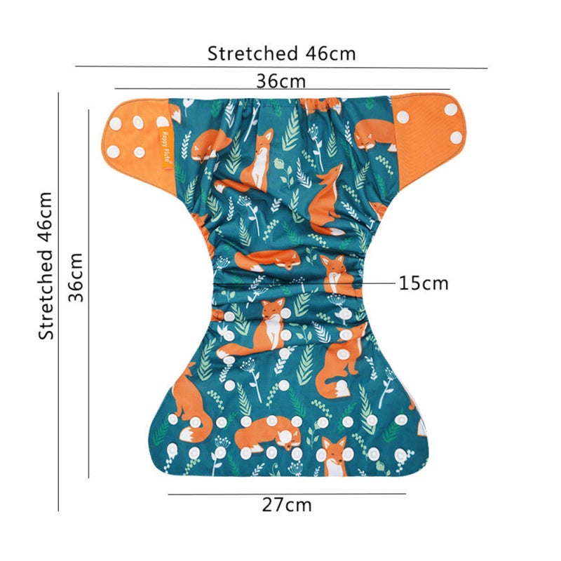 Cloth Diaper: Multicolor, Premium Breathable Waterproof Fabric, Highly Elastic (36cm To 46cm) - Insert Opening For Stronger Absorbency, Washable Reusable Cloth Diaper For Babies And Toddlers - Image 2