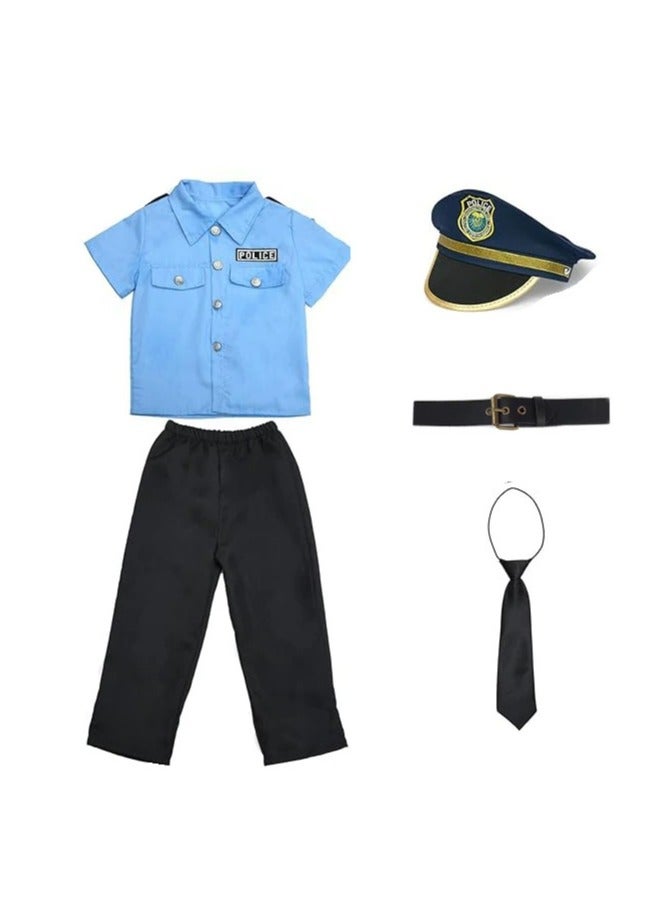 5 Piece Set Police Costume for Kids, Cosplay Halloween Costume, Role Play Dress Up Toy Set - Image 1
