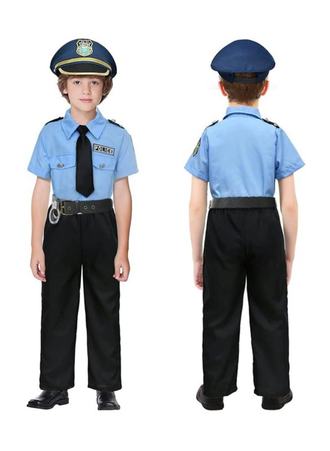 5 Piece Set Police Costume for Kids, Cosplay Halloween Costume, Role Play Dress Up Toy Set - Image 2