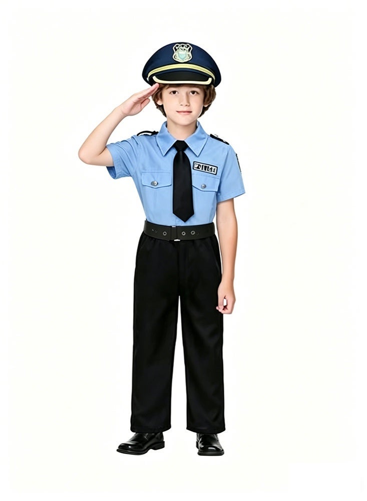 5 Piece Set Police Costume for Kids, Cosplay Halloween Costume, Role Play Dress Up Toy Set - Image 1