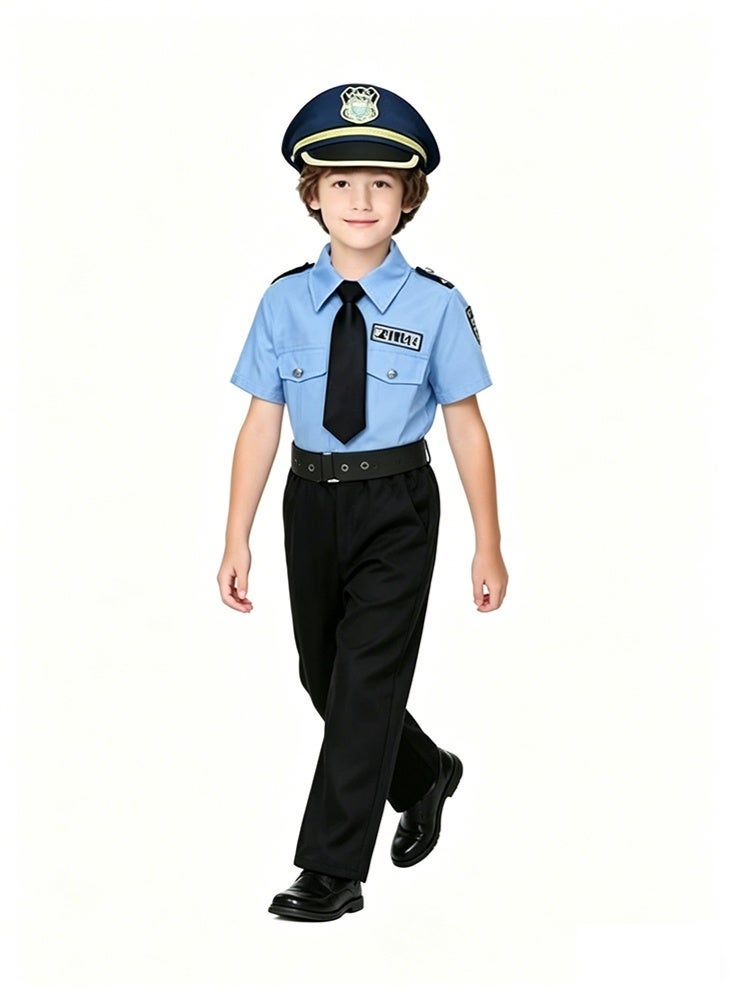 5 Piece Set Police Costume for Kids, Cosplay Halloween Costume, Role Play Dress Up Toy Set - Image 4