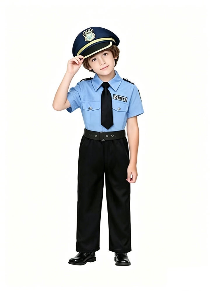 5 Piece Set Police Costume for Kids, Cosplay Halloween Costume, Role Play Dress Up Toy Set - Image 5