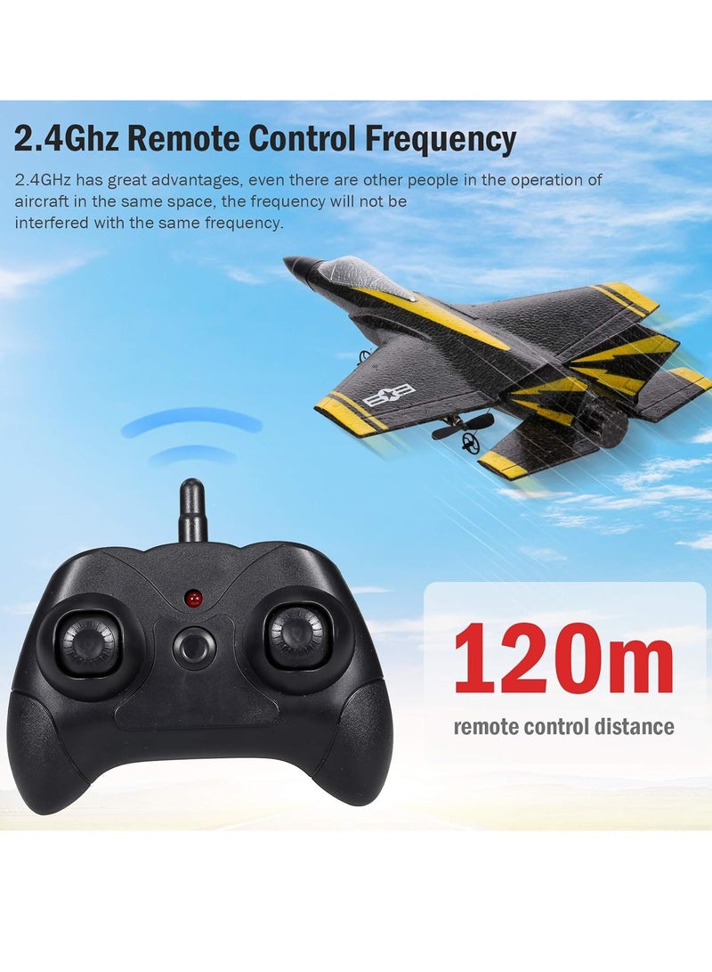 GoolRC RC Airplane, Ready To Fly Foam Glider With Three Axis Gyro, High Speed Two Channel RC Plane, Fixed Wing Aircraft Toys For Beginners, Kids And Adults, (1pc, Black) - Image 3