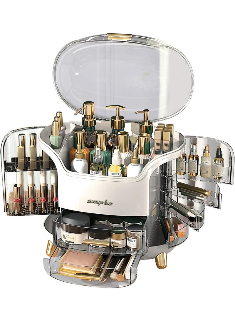 Makeup Storage Organizer for Skincare and Cosmetics with Lipstick Lid and Clear Cover Makeup Box for Bedroom, Vanity, Bathroom Acrylic - Image 3