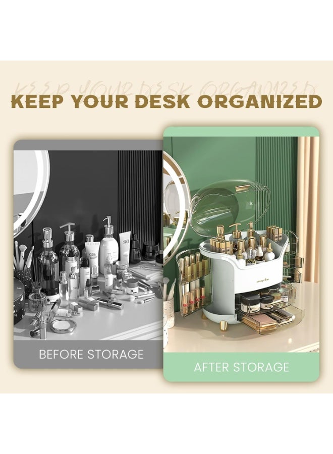 Makeup Storage Organizer for Skincare and Cosmetics with Lipstick Lid and Clear Cover Makeup Box for Bedroom, Vanity, Bathroom Acrylic - Image 4