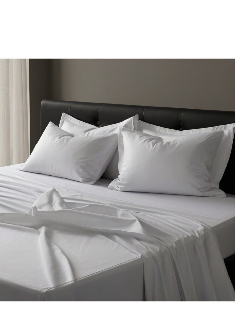 نيوفالييتو طقم سرير فاخر مقاس 180x200 كينج  100% من القطن الطبيعي طويل التيلة 300TC، ملاءة مثبتة قطعة واحدة، ملاءة مسطحة واحدة، قطعتان من أغطية الوسائد، تهوية ناعمة وأفضل - Image 1