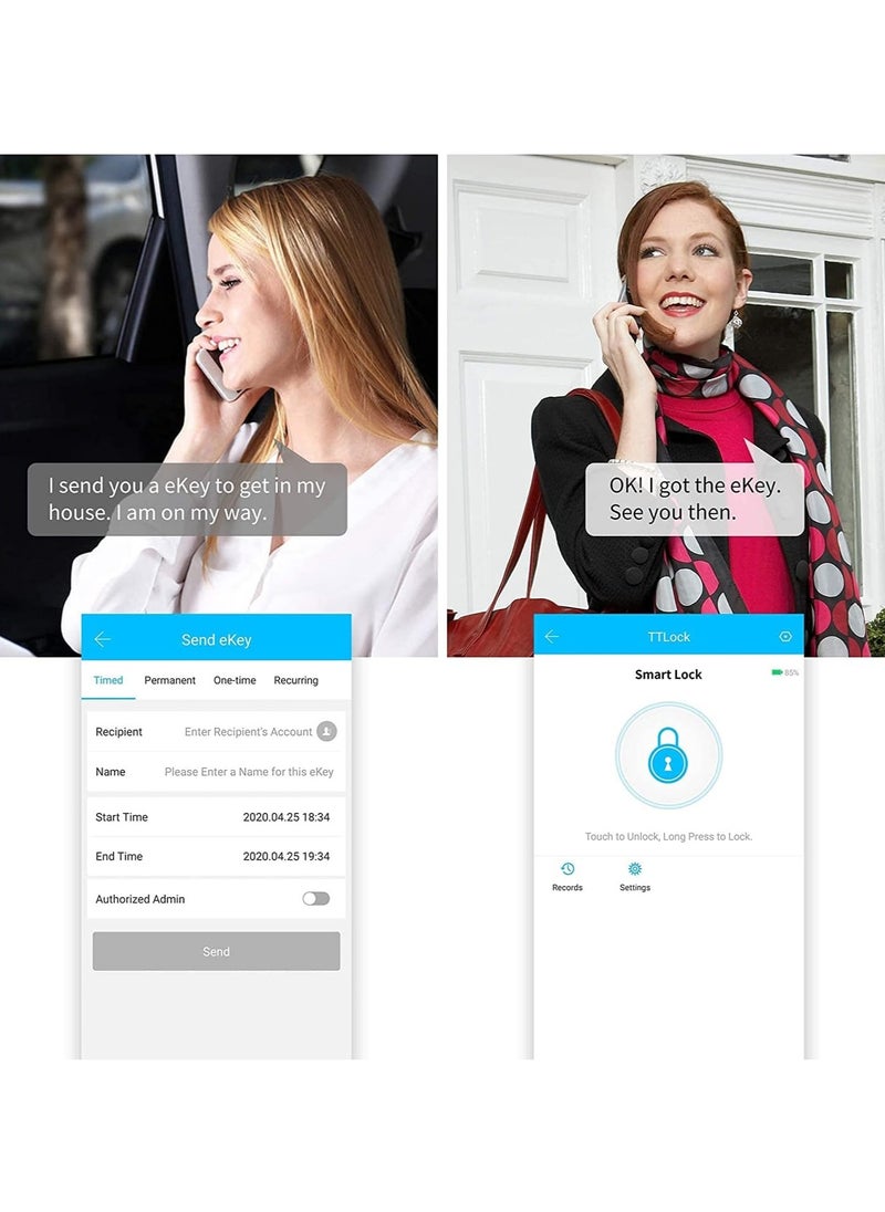 Razuvious - Razuvious Smart Lock,Fingerprint Door Lock with 4585 Mortise.Keyless Entry Bluetooth Lock,IC Card,Anti-peep Code,TT Lock App Control,for Home,Office,Apartment - Image 1