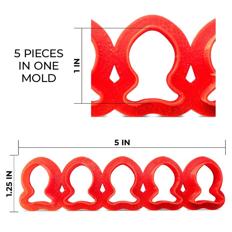 VIKROM Fish Cookie Cutter Multi x5 – Plastic Red Fish Cutters For Cookies, Dough, Bread, Soft Fruits, Soft Veggies and More – Cutters For Mini Fish-Shaped Goods - Image 2